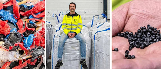 Ny fabrikk resirkulerer gammel plast til nye rør